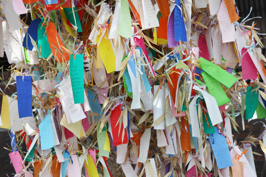 Write down your wish and tie it to a tree in Little Tokyo for Tanabata! Photo: Sam Howzit via Flickr Creative Commons