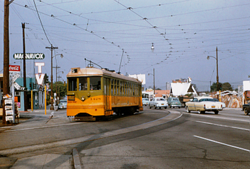 Then & Now Streetcars along the Crenshaw/LAX Line alignment in the mid