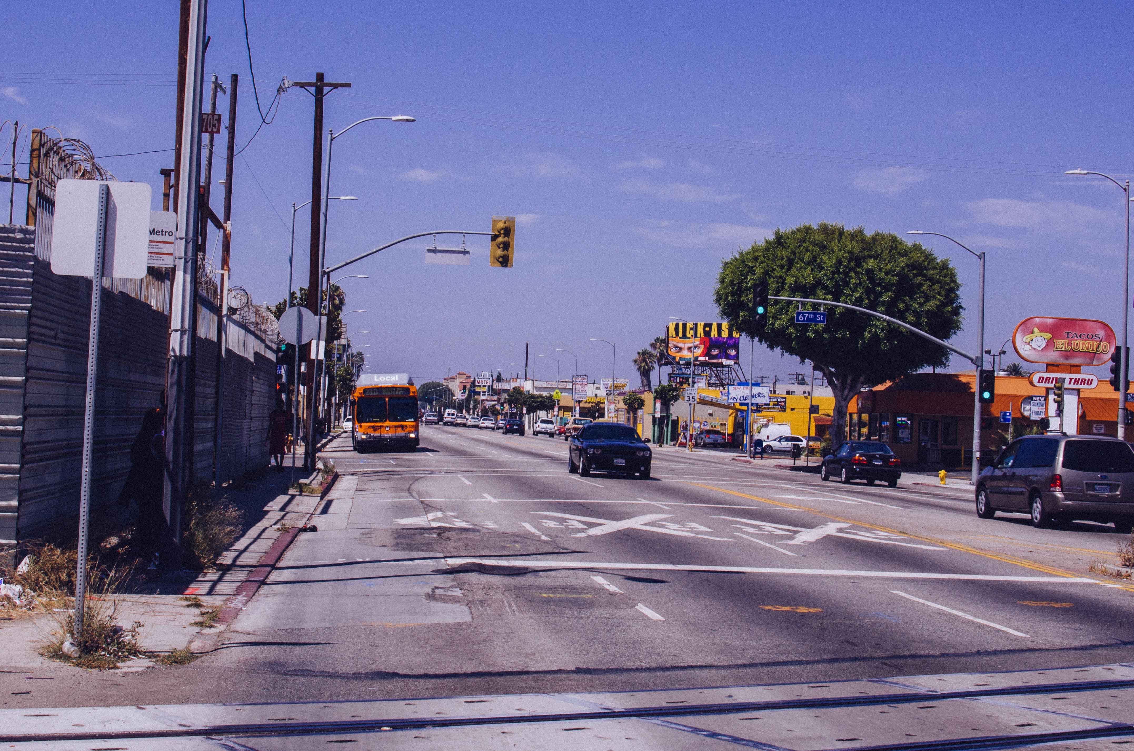 Then & Now Streetcars along the Crenshaw/LAX Line alignment in the mid