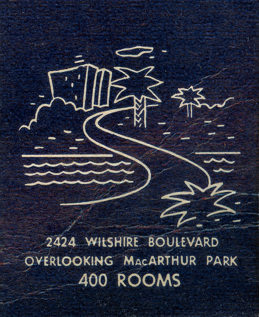 Vintage ad for Park Plaza Hotel near MacArthur Park. The hotel still exists today - and is served by the Westlake/MacArthur Park Station - as an event venue. Photo: jericl cat via Flickr Creative Commons