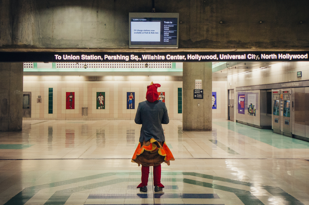 ART OF TRANSIT: Any turkey can ride the Metro, eh? And, btw, Go Metro to the Thanksgiving Turkey Trot in downtown Los Angeles. Click above for details.