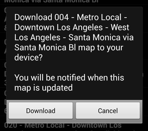 Users will now be updated whenever a line's map has been updated, and will have the option to download the newer version.