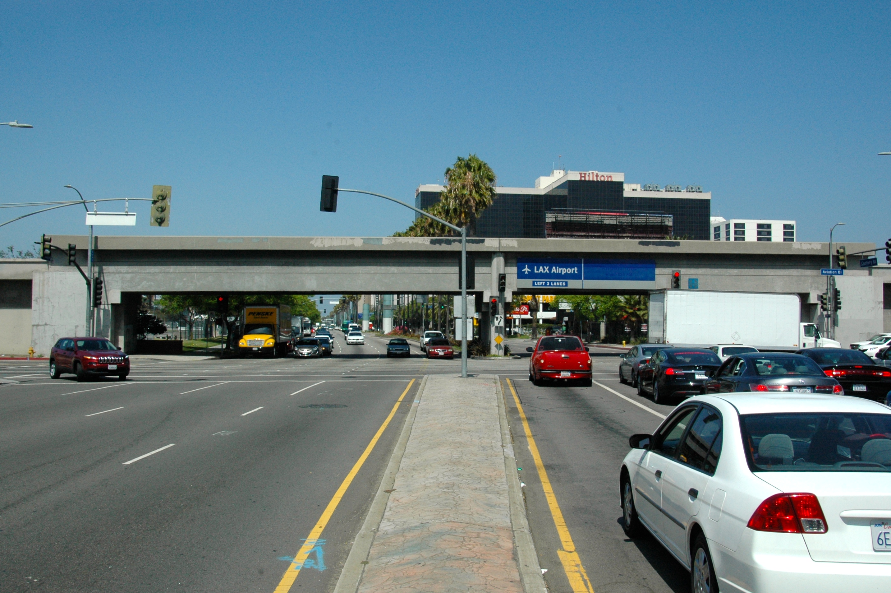 The old bridge over Century Boulevard that will be torn down on the weekend of July 25-28. Photo by Jose Ubaldo/Metro.