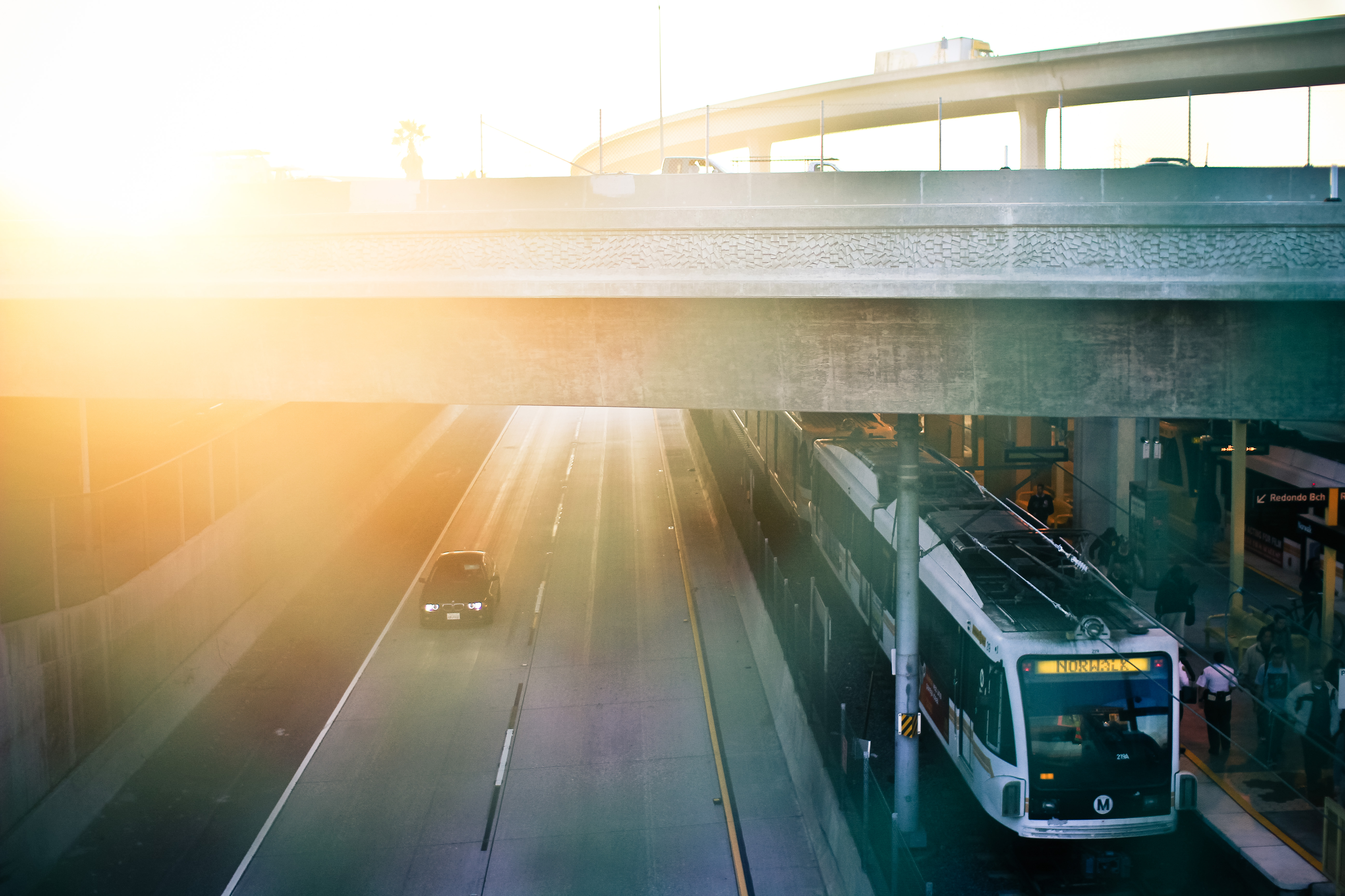 ART OF TRANSIT: Very nice photo of the under-photographed Green Line, which runs mostly down the middle of the 105 freeway. Photo by Matthew Grant Anson, via his Flickr stream.