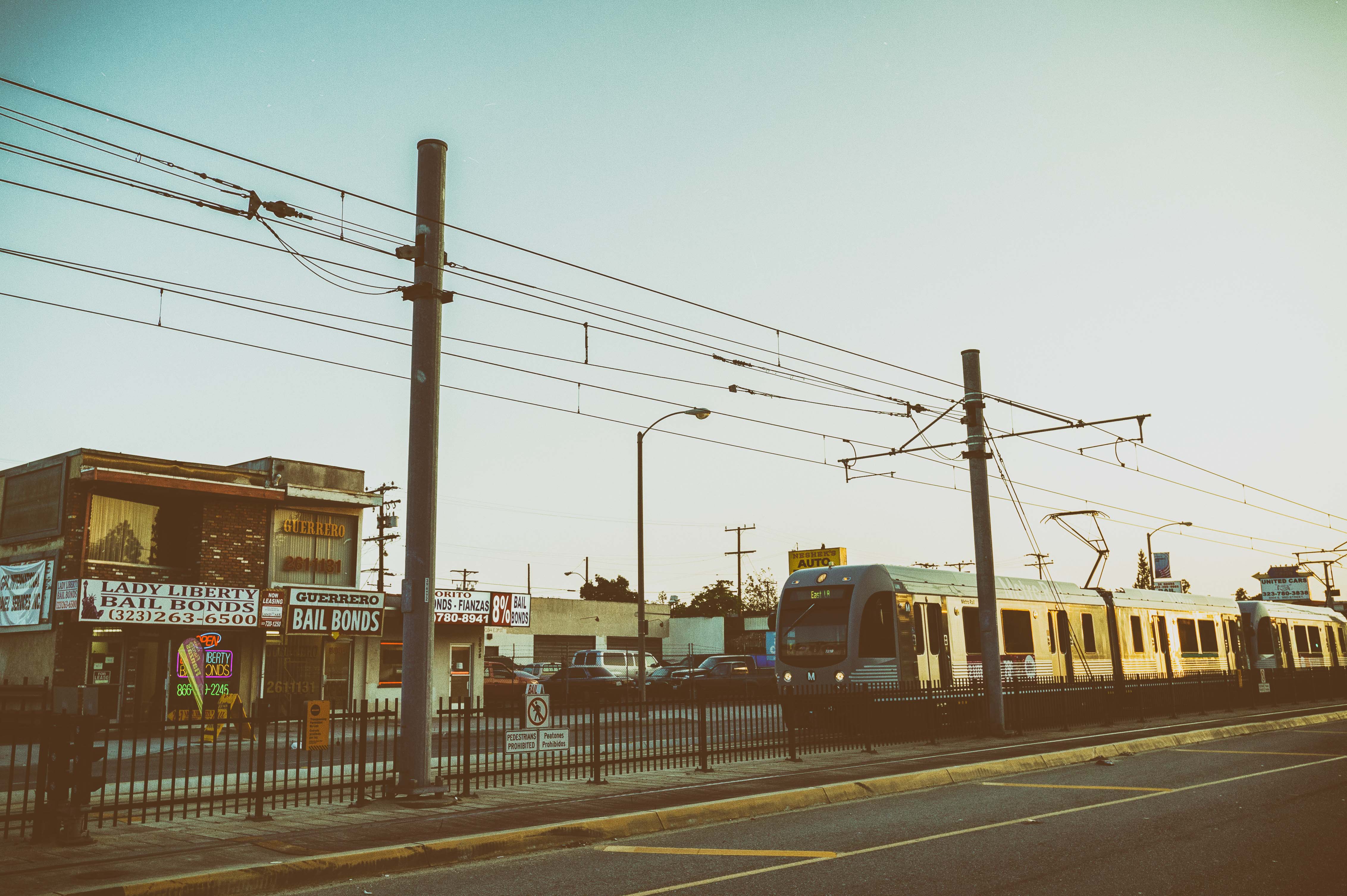 An eastbound Gold Line train heads toward its East L.A. terminus on a recent evening. Photo by Steve Hymon/Metro.