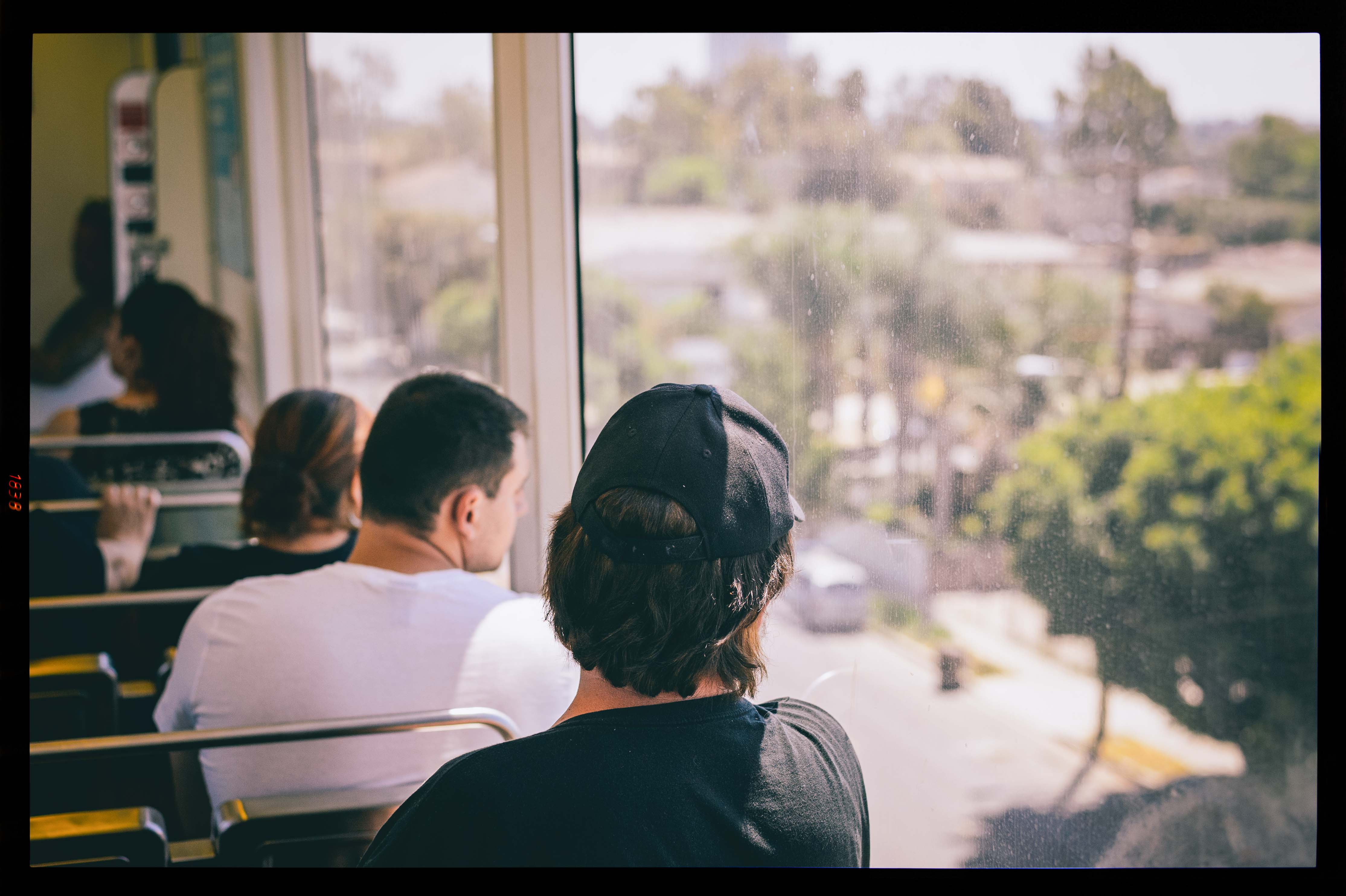 ART OF TRANSIT: The Blue Line headed south toward Compton. Photo by Steve Hymon/Metro.