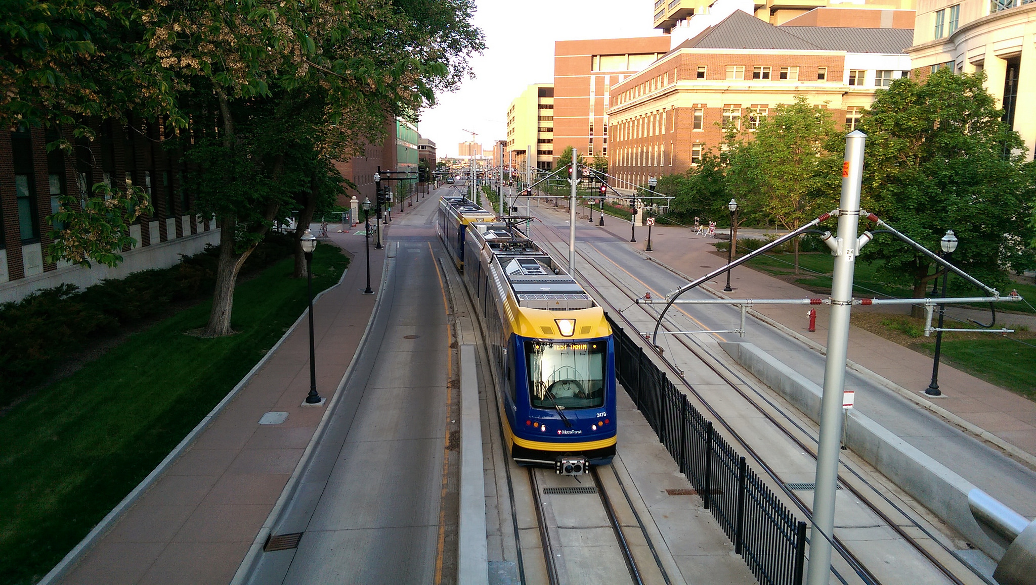 A Green Line train during testing earlier this year. Photo by Michael Green via Flickr creative commons.