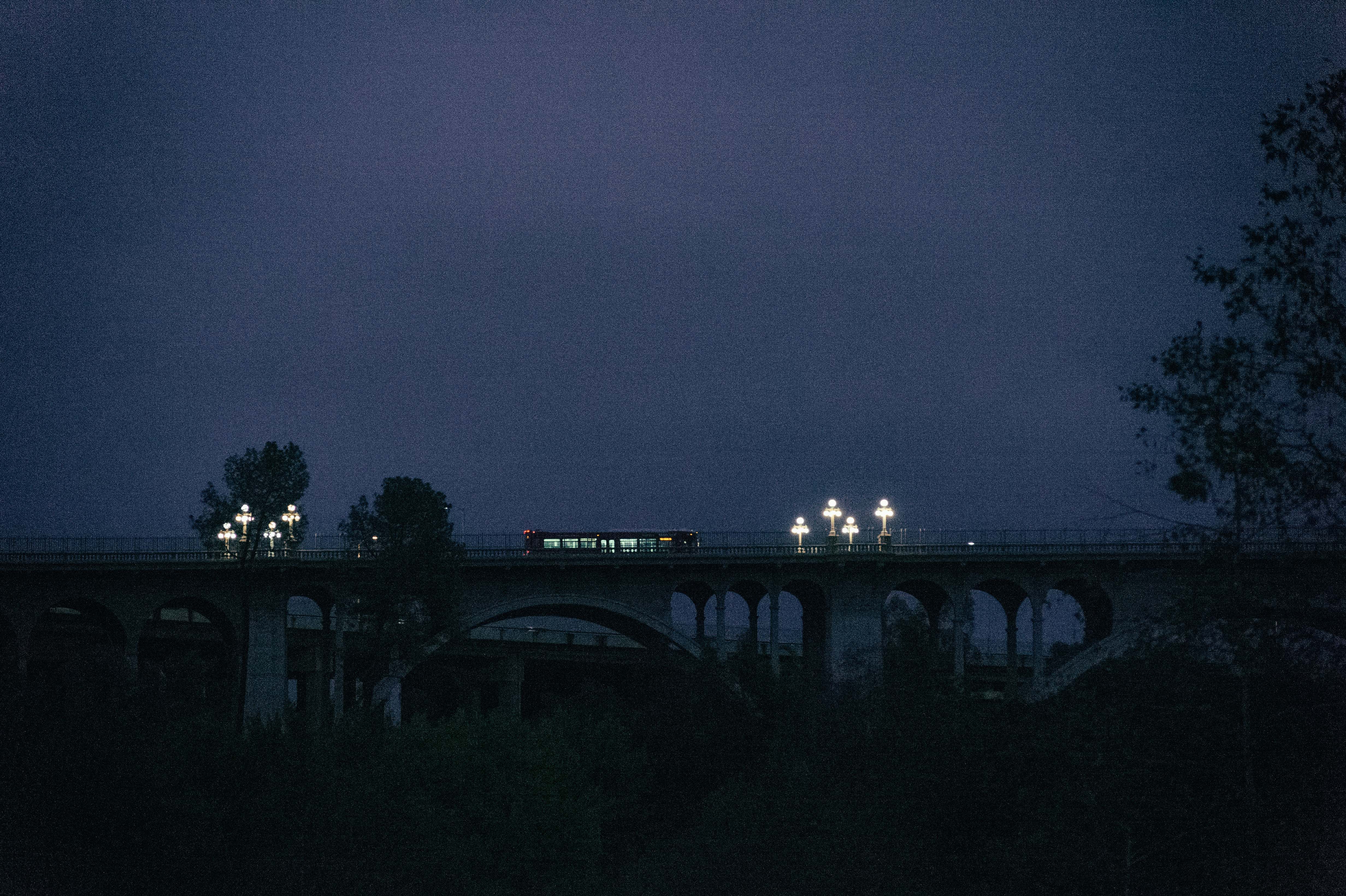 ART OF TRANSIT: A Metro bus crosses the historic Colorado Boulevard bridge in Pasadena on Tuesday. Photo by Steve Hymon/Metro.