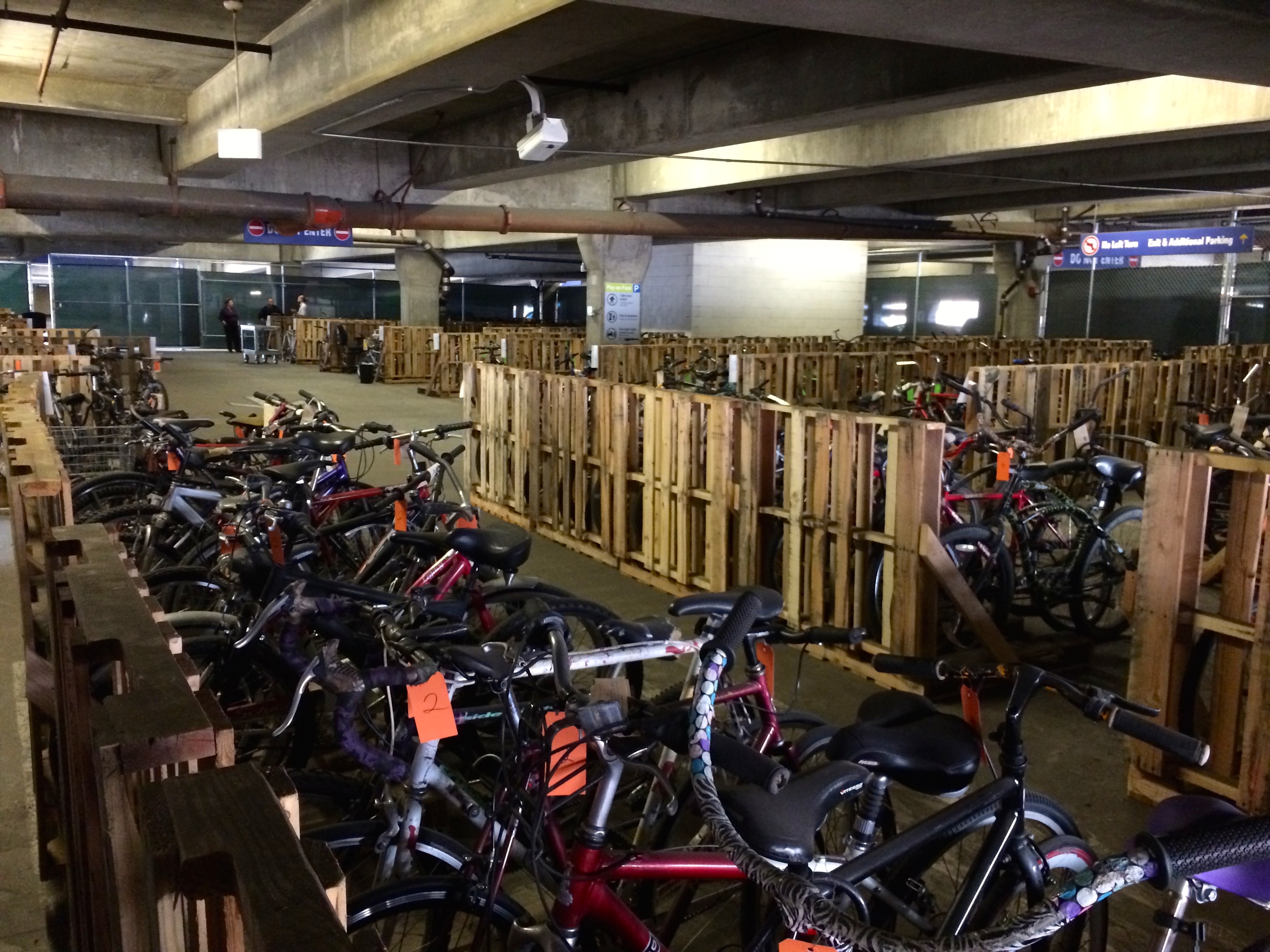 Metro's Lost and Found bike storage.