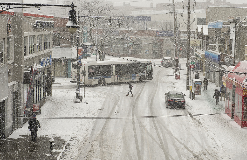 ART OF TRANSIT: The scene yesterday in Sheepshead Bay in Brooklyn. Brr. Photo by New York MTA, via Flickr creative commons.
