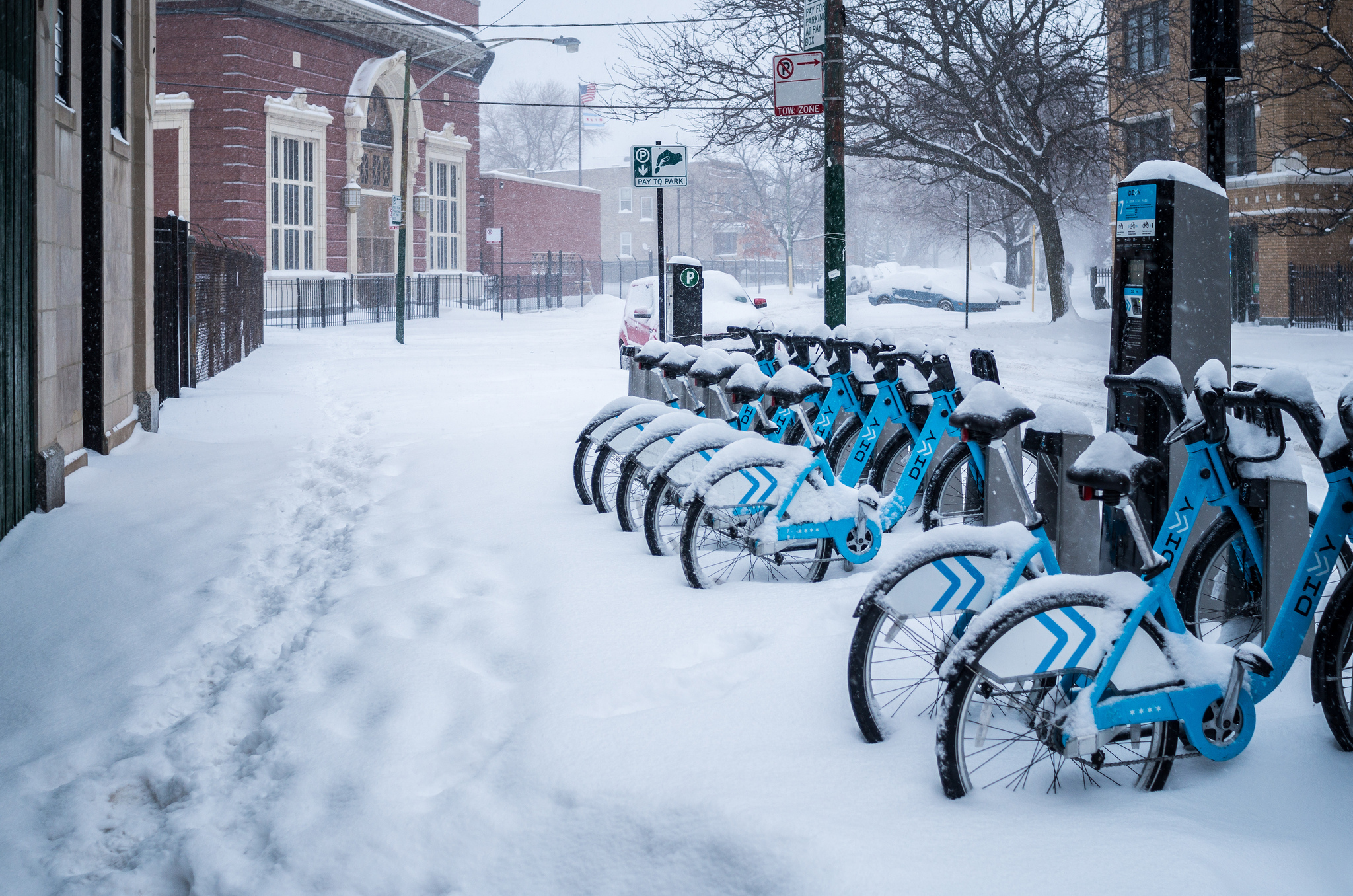 Divvy bikes in winter. Photo by Andrew Seaman via Flickr Creative Commons.