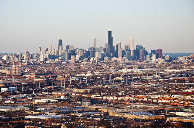 Chicago is pushing for more density near transit stops that are outside of downtown. Photo by vxla, via Flickr creative commons.