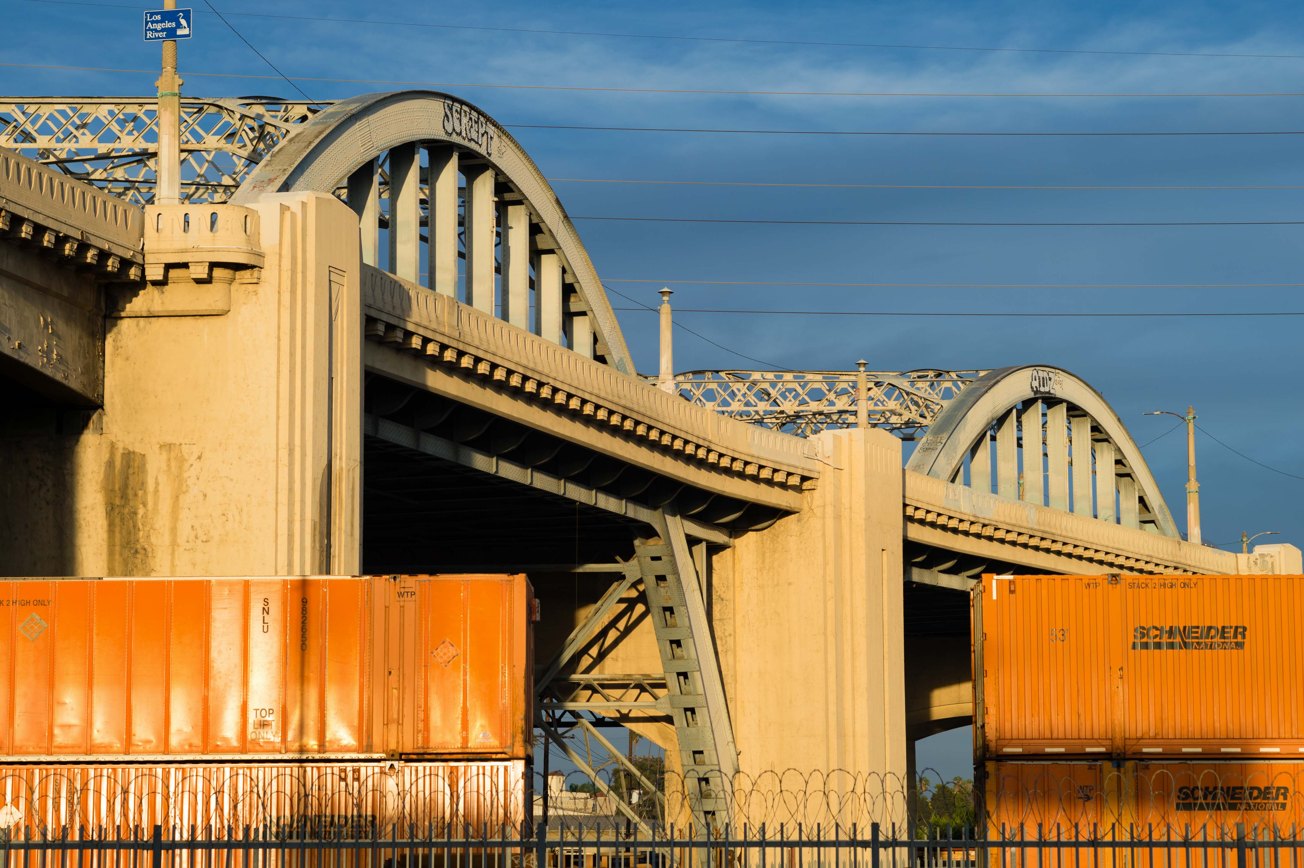 Goodbye 6th Street Bridge -- the going away party was held Saturday. FWIW, I was always less than awestruck by the bridge and look forward to some long overdue infrastructure in DTLA. Photo by Steve Hymon.