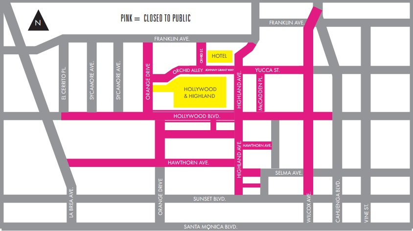 Oscars Street Closures, Feb 28