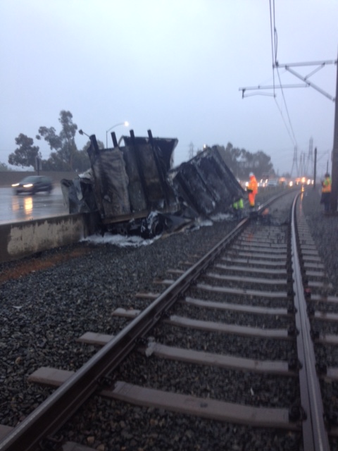 The scene of the accident early Sunday morning. Photo: Metro.