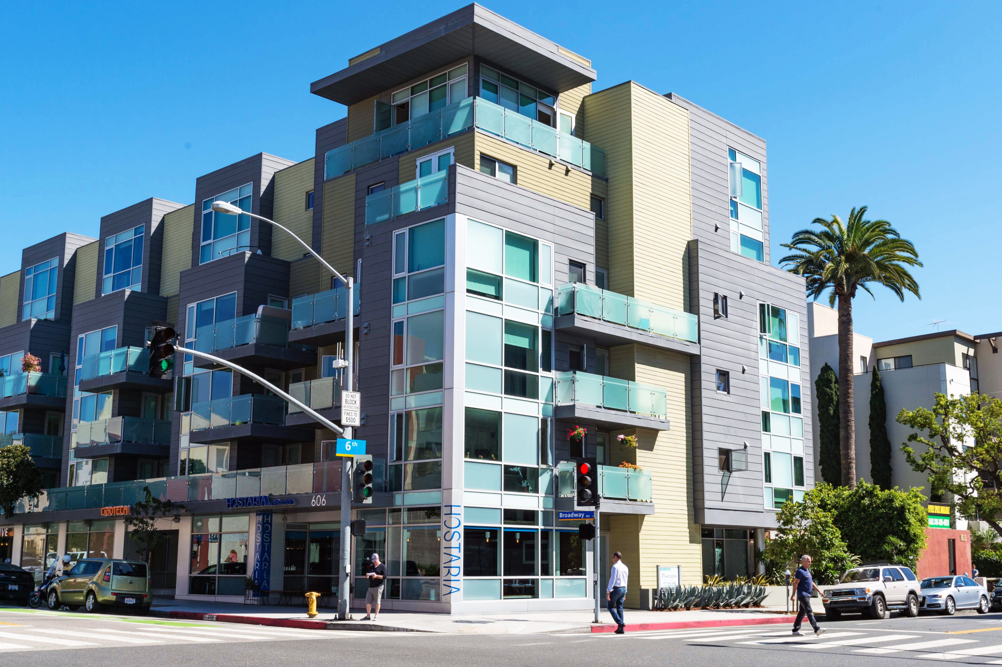 One of the new residential buildings in downtown Santa Monica. Photo by Steve Hymon//Metro.