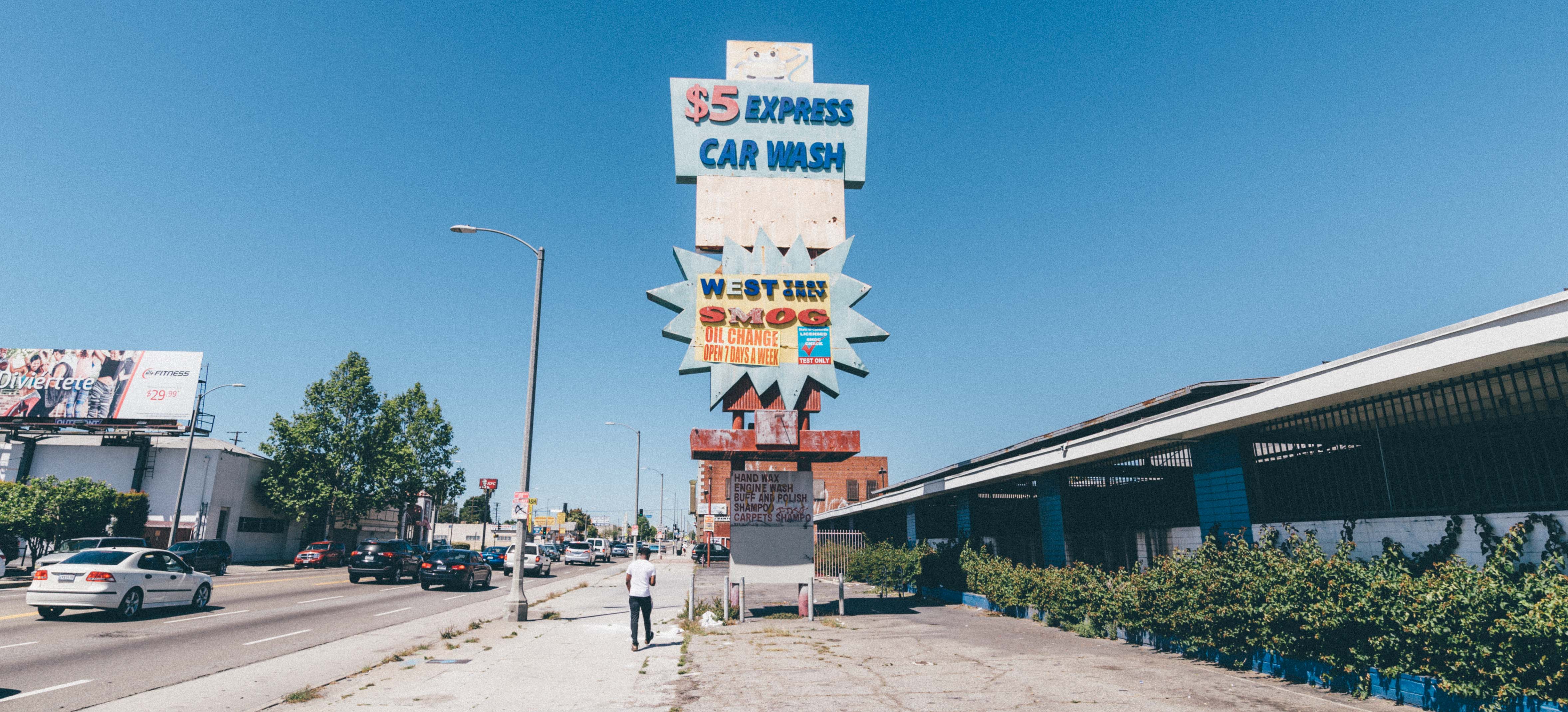 You don't see too many closed car washes in L.A. This one is on Manchester Boulevard in South L.A. Photo by Steve Hymon.