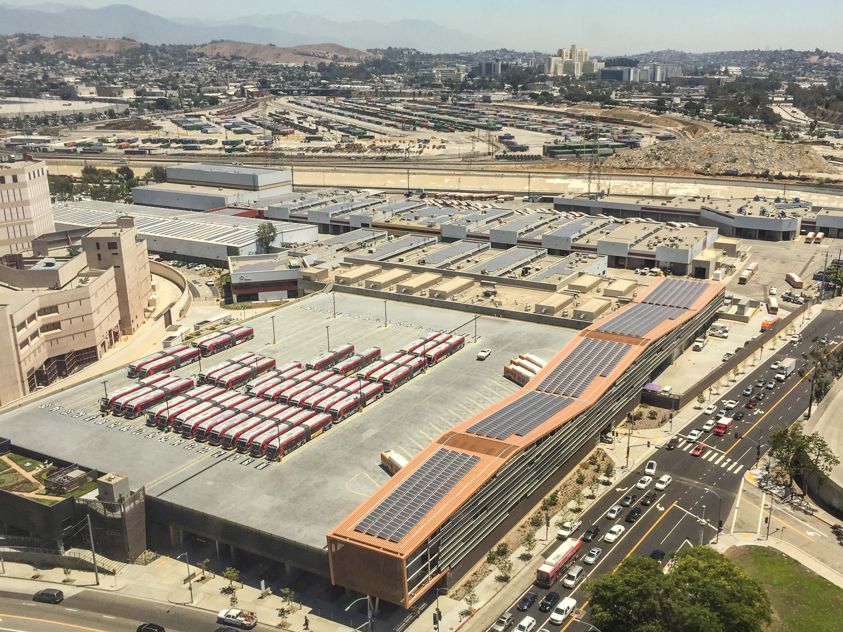 Metro also has solar panels on its own facilities -- including Division 13 in DTLA. Photo: Metro.