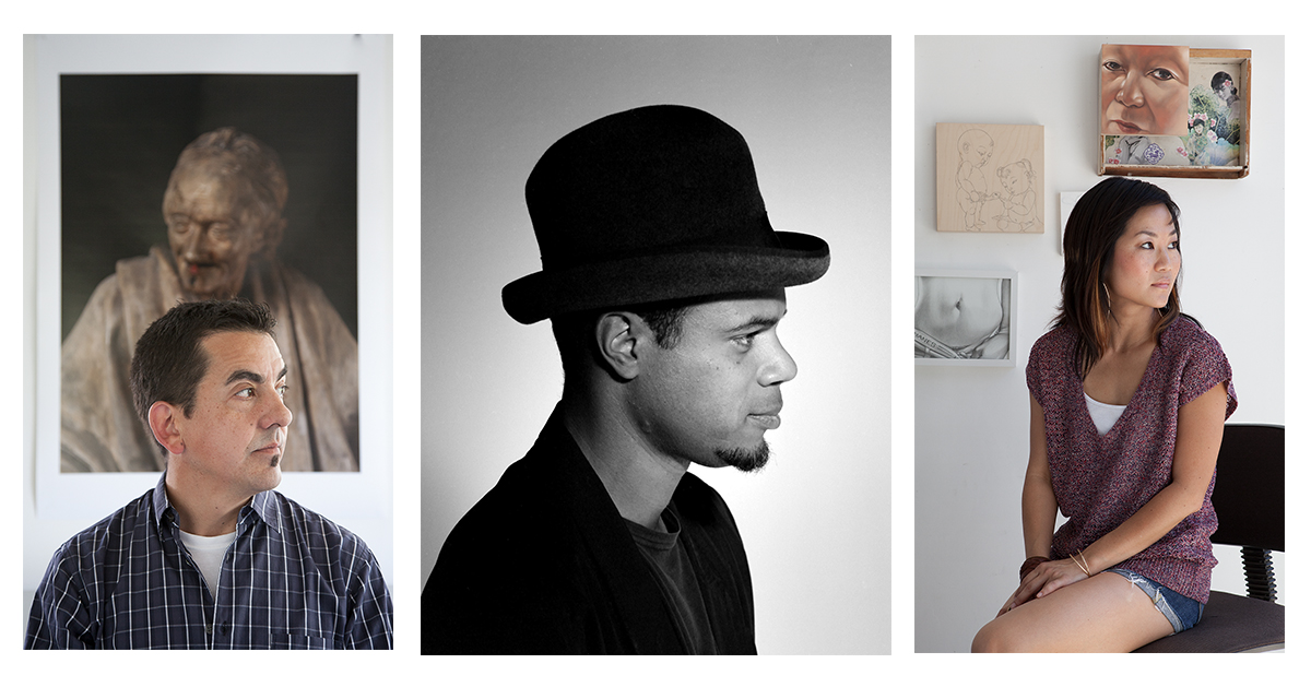 Left to right: Artists Ken Gonzales-Day, Todd Gray and Phung Huynh