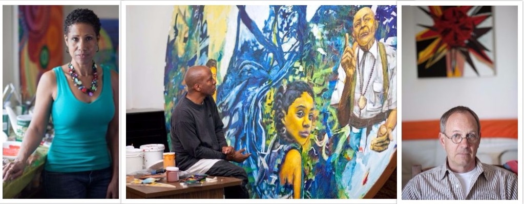 Left to right: Artists June Edmonds, Michael Massenburg and Roy Dowell