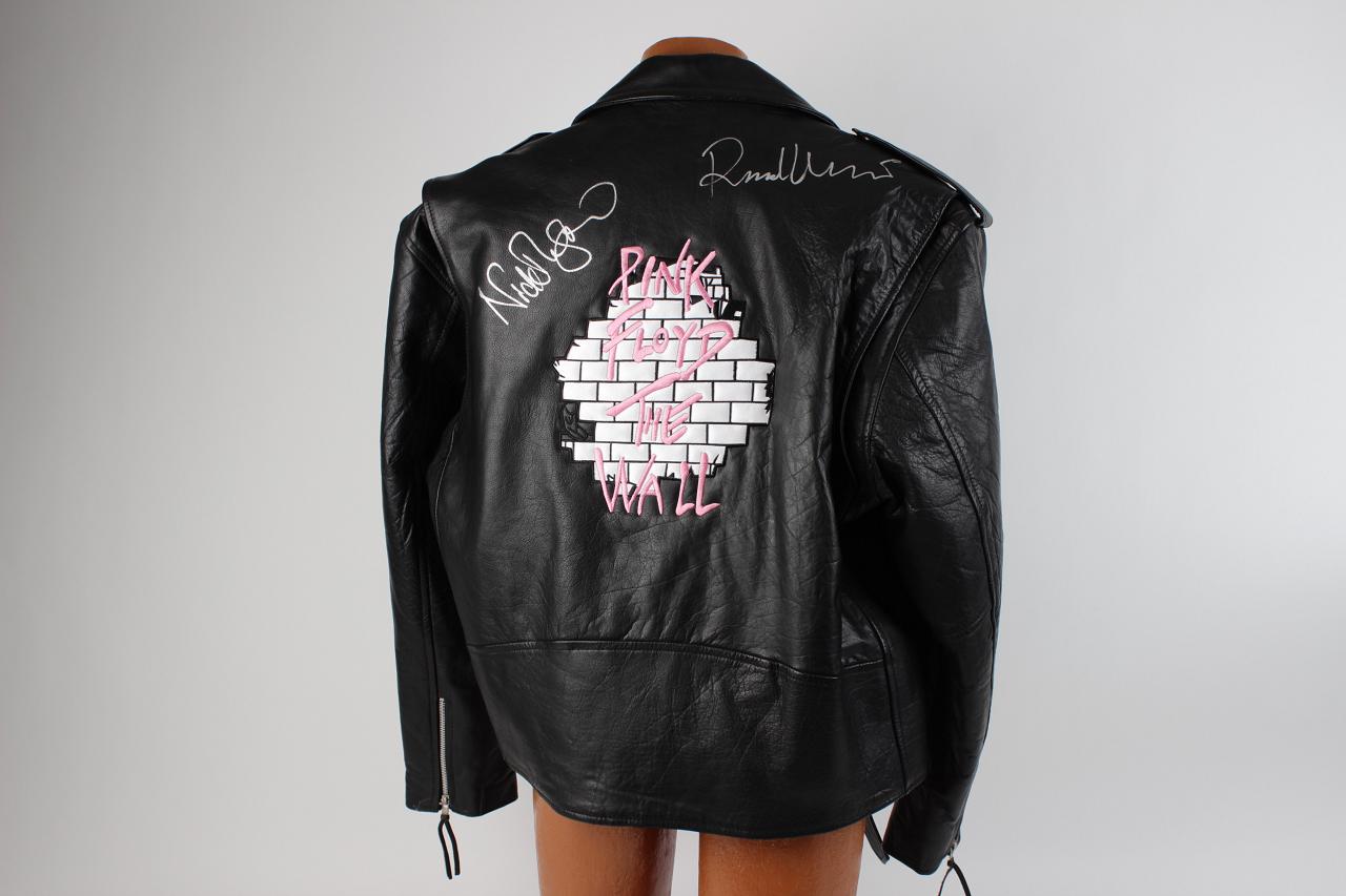 Pink Floyd The Wall Signed Leather Band Jacket Signed by Richard Wright