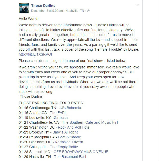 Those Darlins hiatus