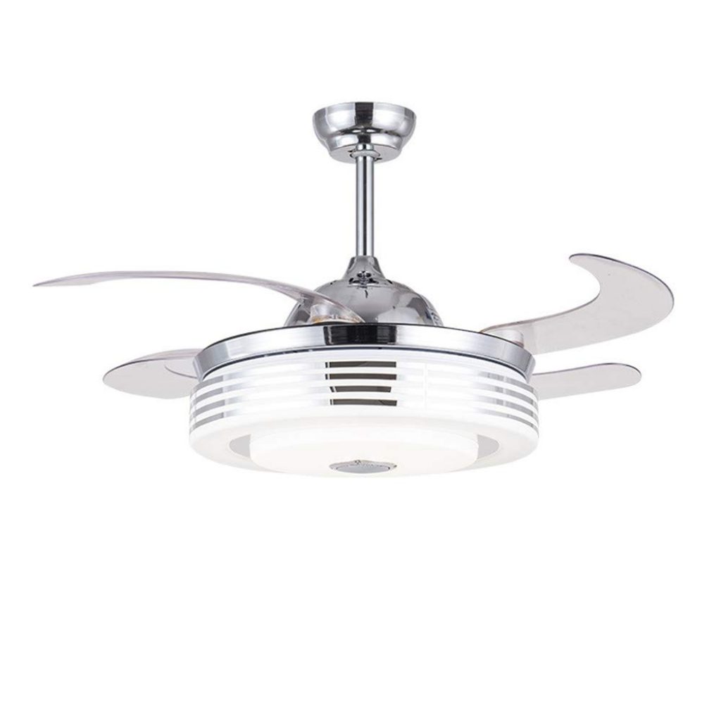 Ceiling fan with light with Bluetooth speaker, 107 cm Diameter, 65 W, 4 blades, 3 speeds, 7