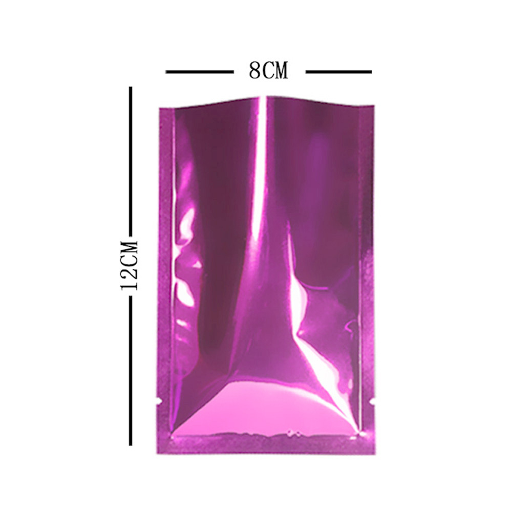 Gloss Rose Pink w// Silver Inside Open Top Mylar Type Heat Sealant Bags Pouch