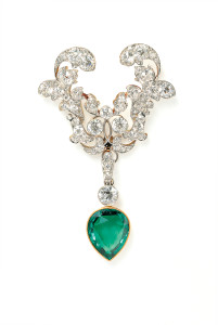 Edwardian Emerald and Diamond Brooch, sold $495,000.