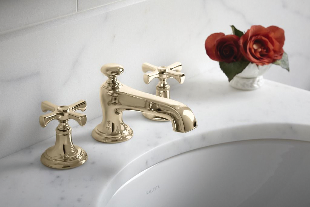 Bath Faucets in Unlacquered Brass Finish For Residential Pros