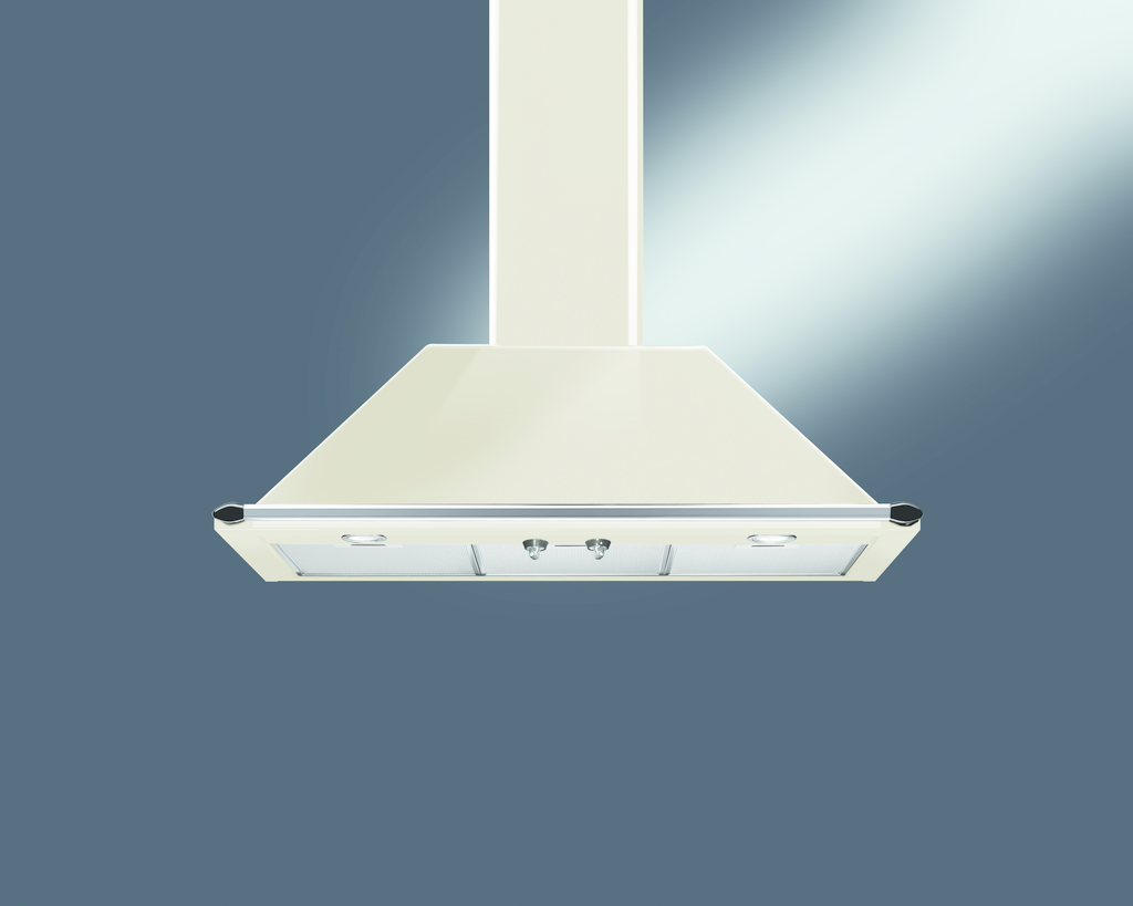 Freestanding range, vent hood pair European design with hightech