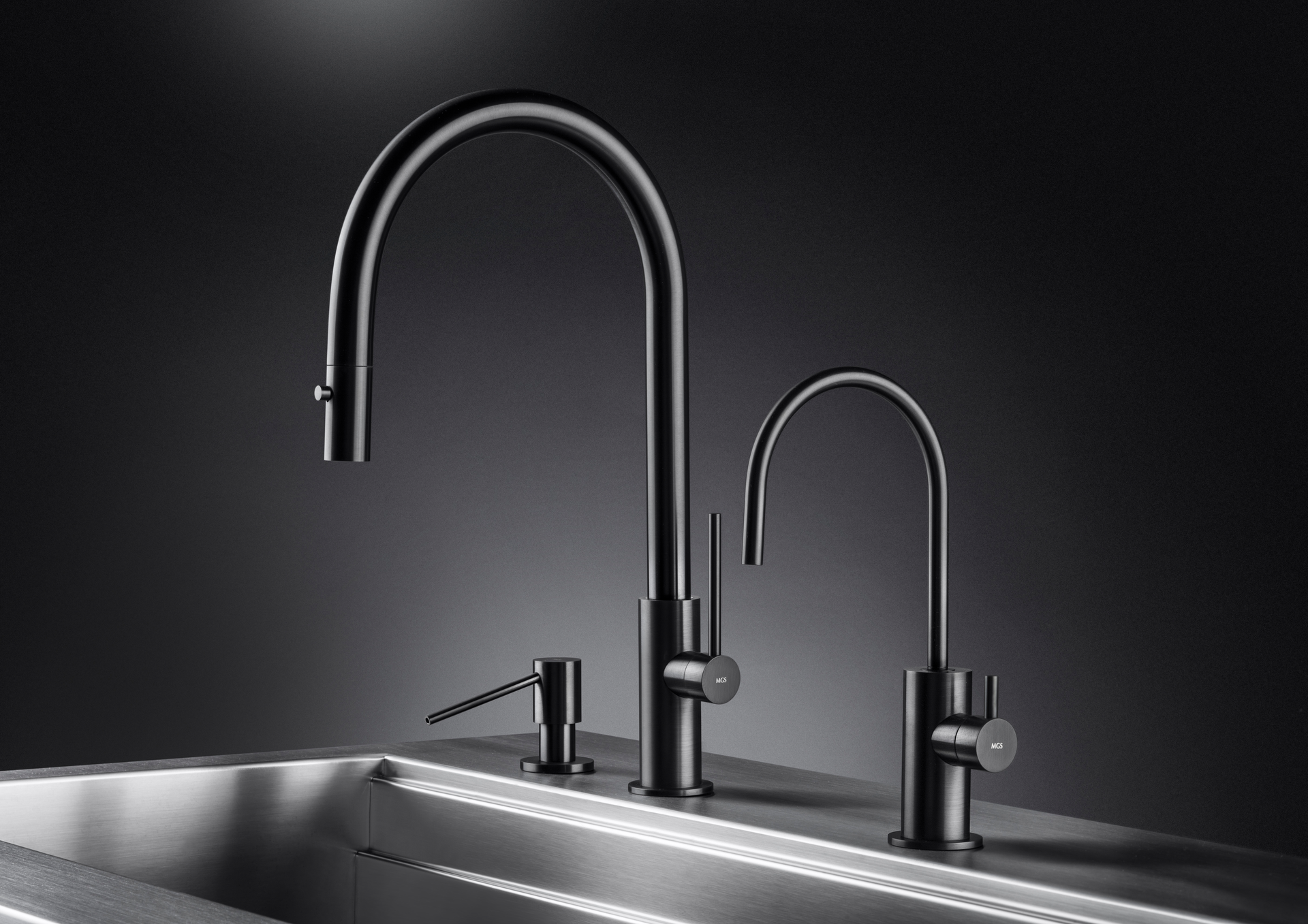 Black Steel Finish Kitchen Faucet For Residential Pros
