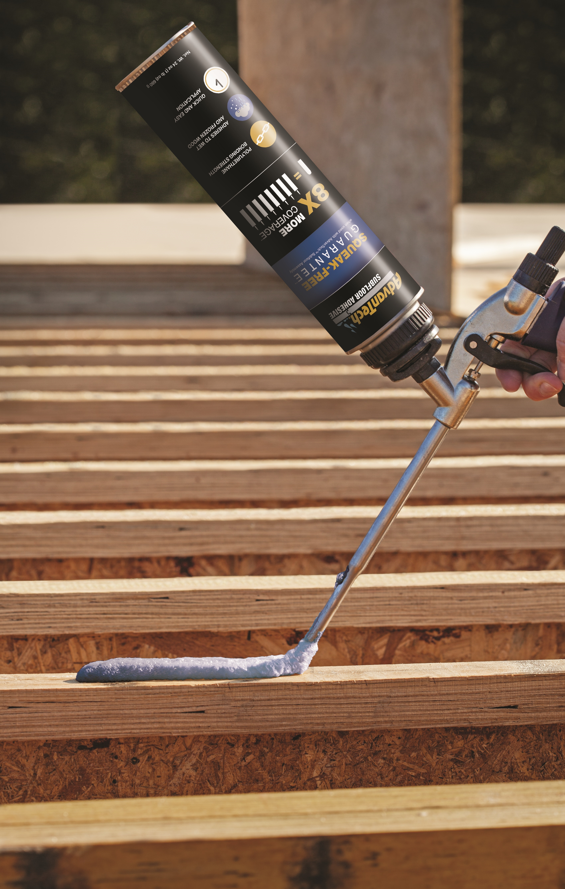 Subfloor adhesive with squeakfree guarantee For Residential Pro