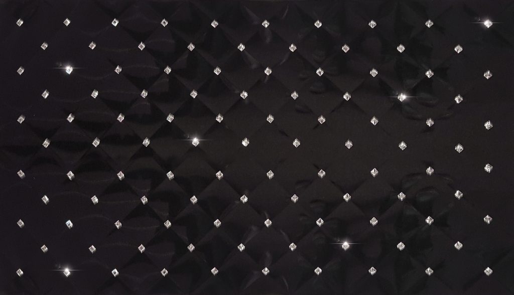 black sparkle backsplash