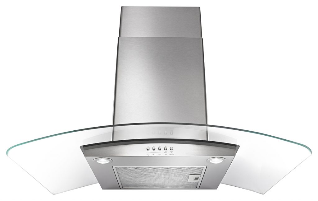 Concave Glass Wall Mount Range Hood For Residential Pros