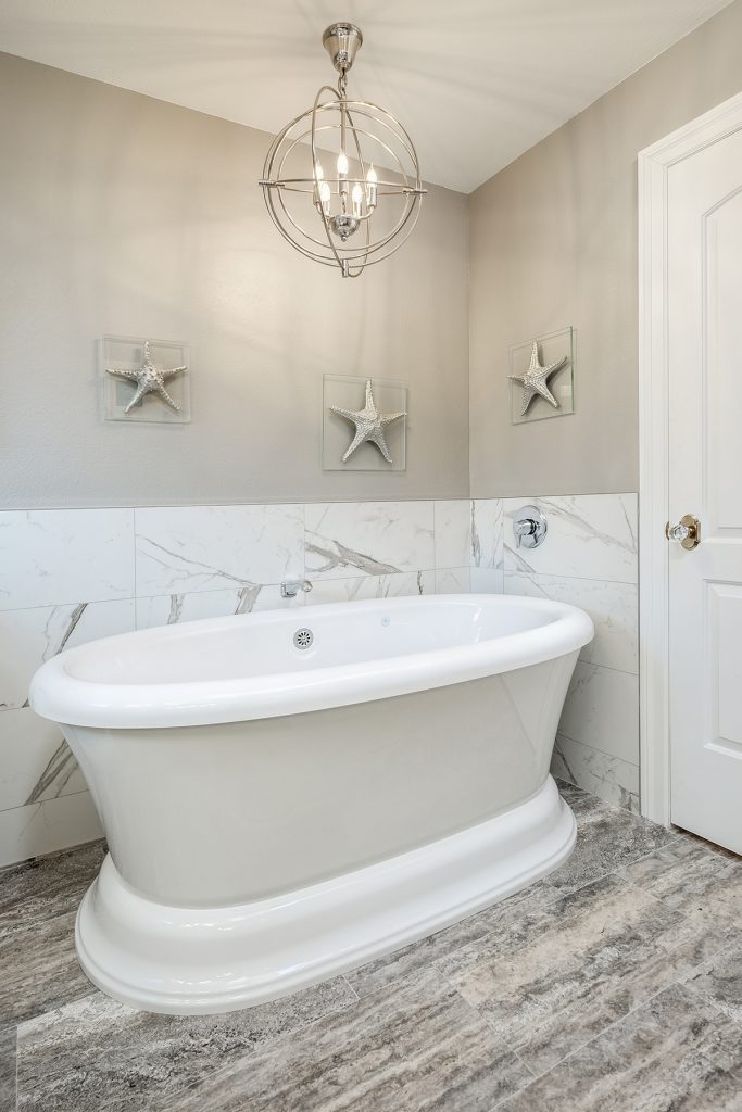 Busy Bath Transforms into Calming Oasis | Kitchen & Bath Design News Busy Bath Transforms into Calming Oasis | Kitchen & Bath Design News