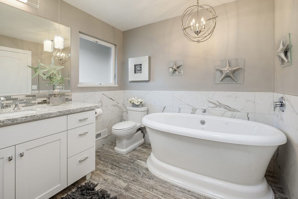 Busy Bath Transforms into Calming Oasis | Kitchen & Bath Design News Busy Bath Transforms into Calming Oasis | Kitchen & Bath Design News