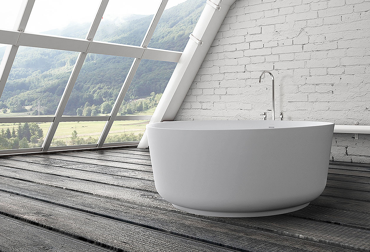Solid Surface Round Tub For Residential Pros