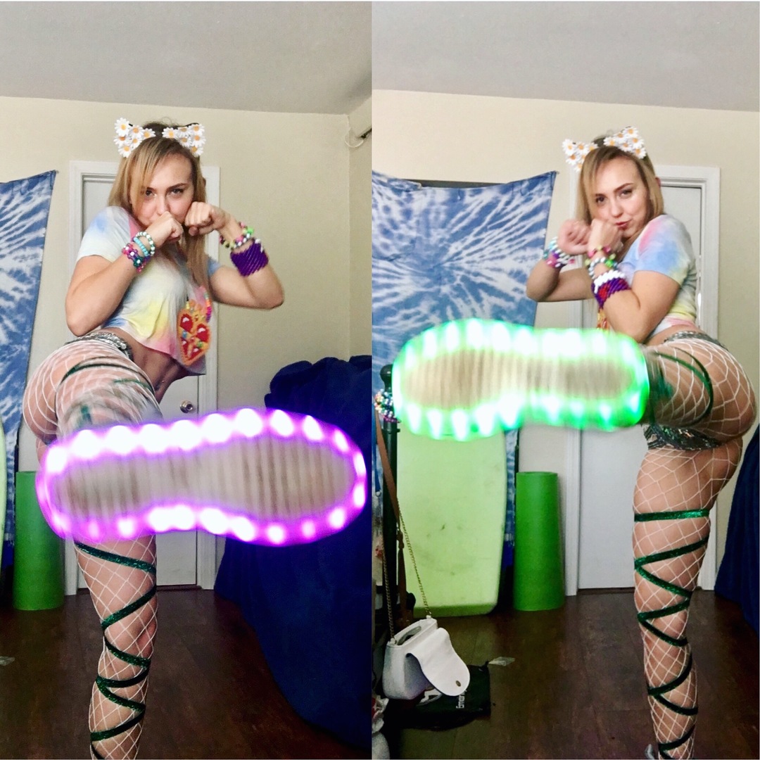 Green Glitter NonSlip Rave Leg Wraps iHeartRaves