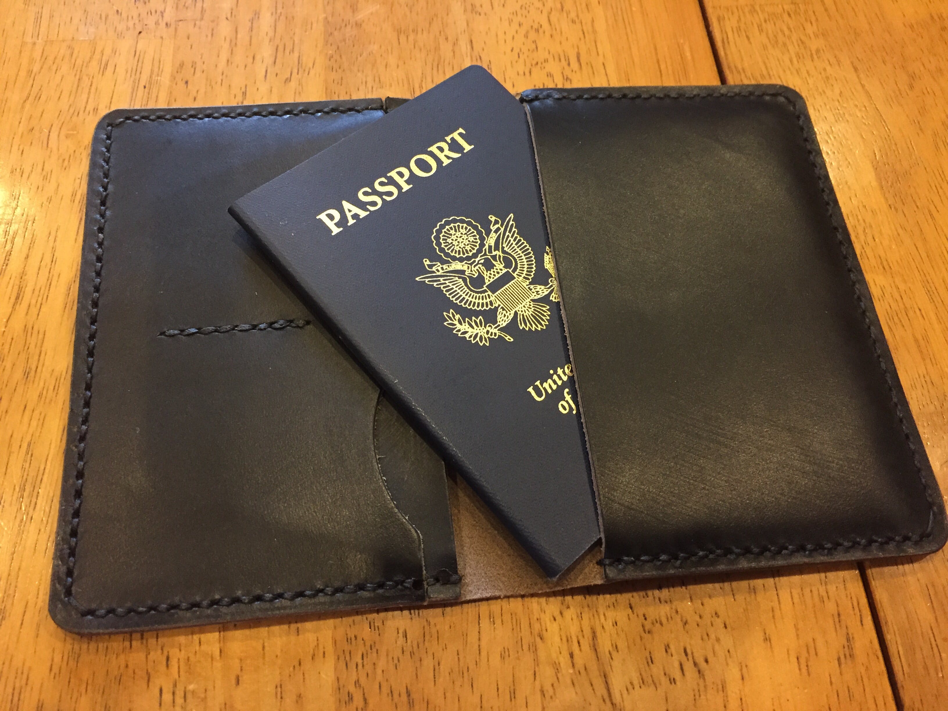 Black Leather Passport Cover Popov Leather
