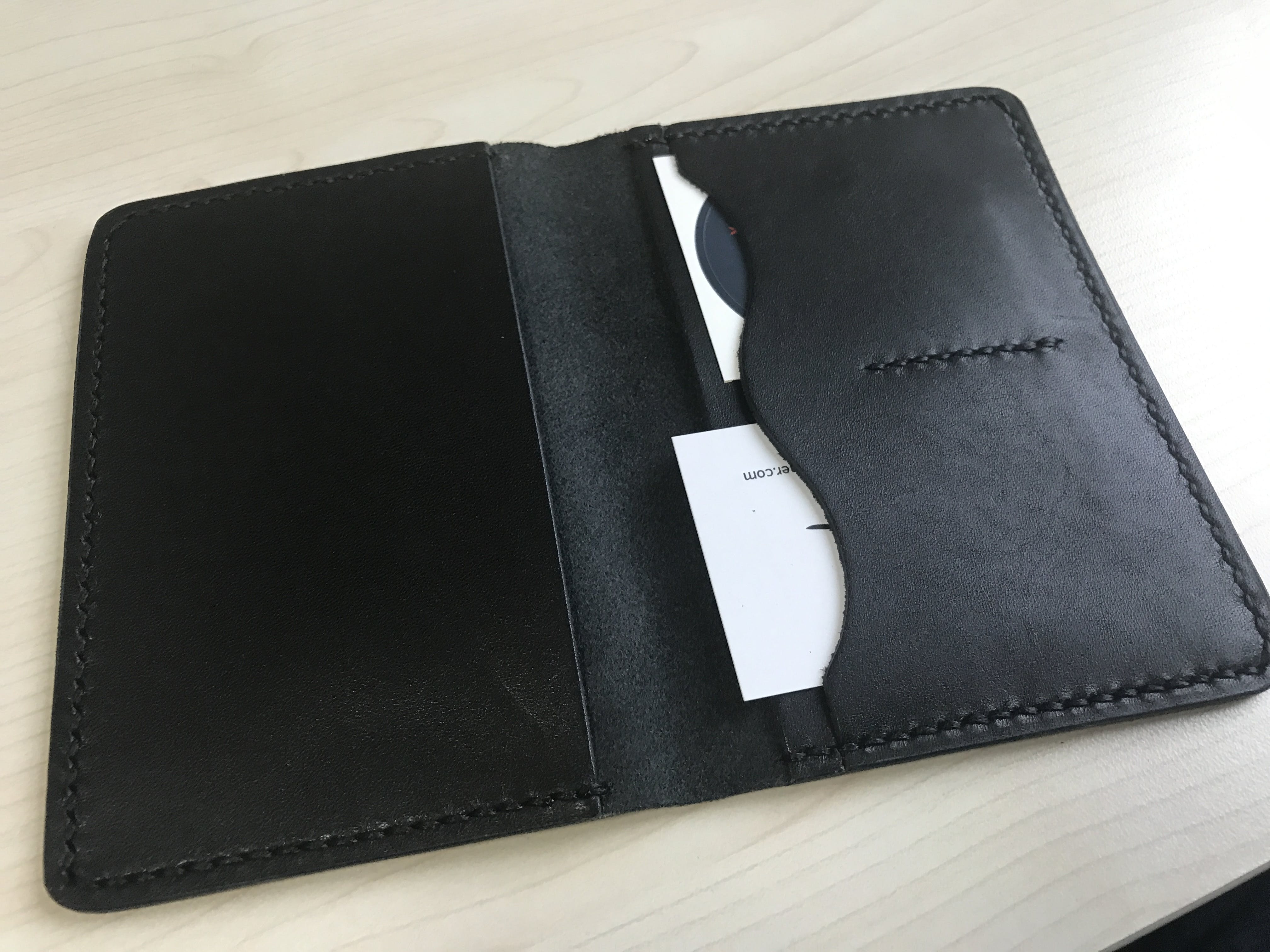 Black Leather Passport Cover Popov Leather