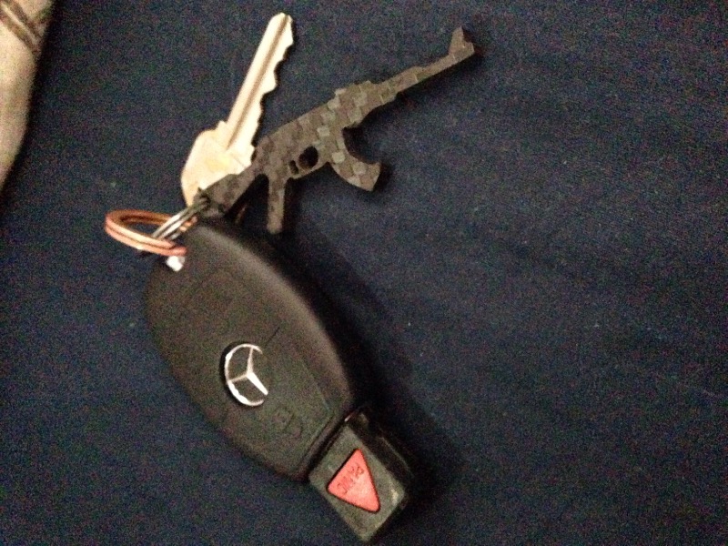 Real Carbon Fiber AK47 Shaped Keychain & Bottle Opener [Limited Editi
