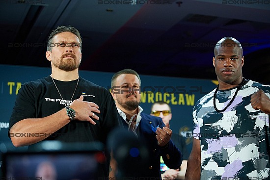 Alexander Krassyuk, Oleksandr Usyk, Daniel Dubois, 2023, Warsaw, Poland, face off, face to face