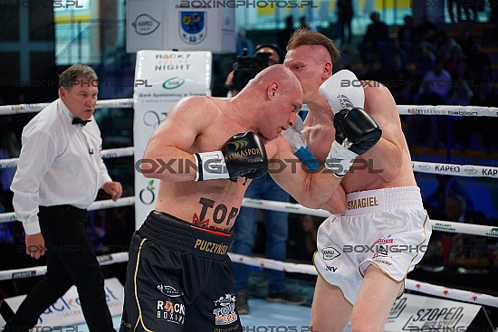 Łukasz Puczyński Lukasz Puczynski, Damian Smagieł, Damian Smagiel, RBN 16, Rocky Boxing Night, Żukowo, Zukowo, 2023