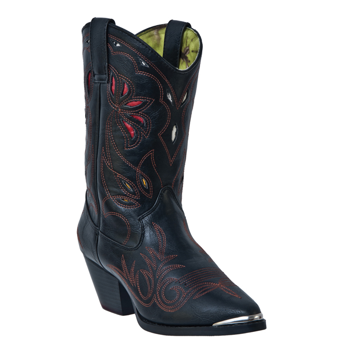 dingo cowboy boots for dingo womens black leather retro underlay western stitch dingo cowboy boots for dingo womens black leather retro underlay western stitch