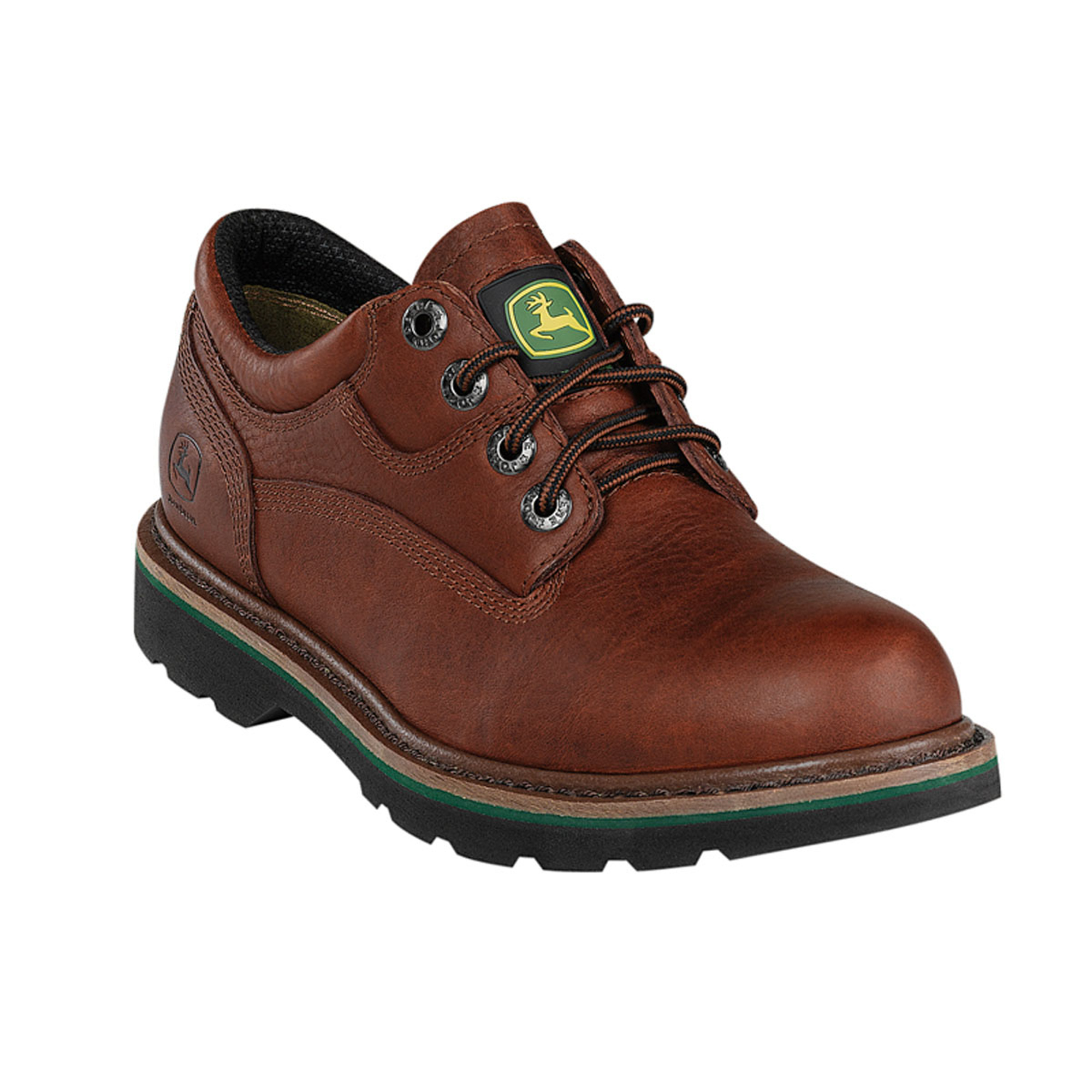 John Deere 10 5 M Mens Brown Leather Walnut Steel Toe Oxford Work Shoes