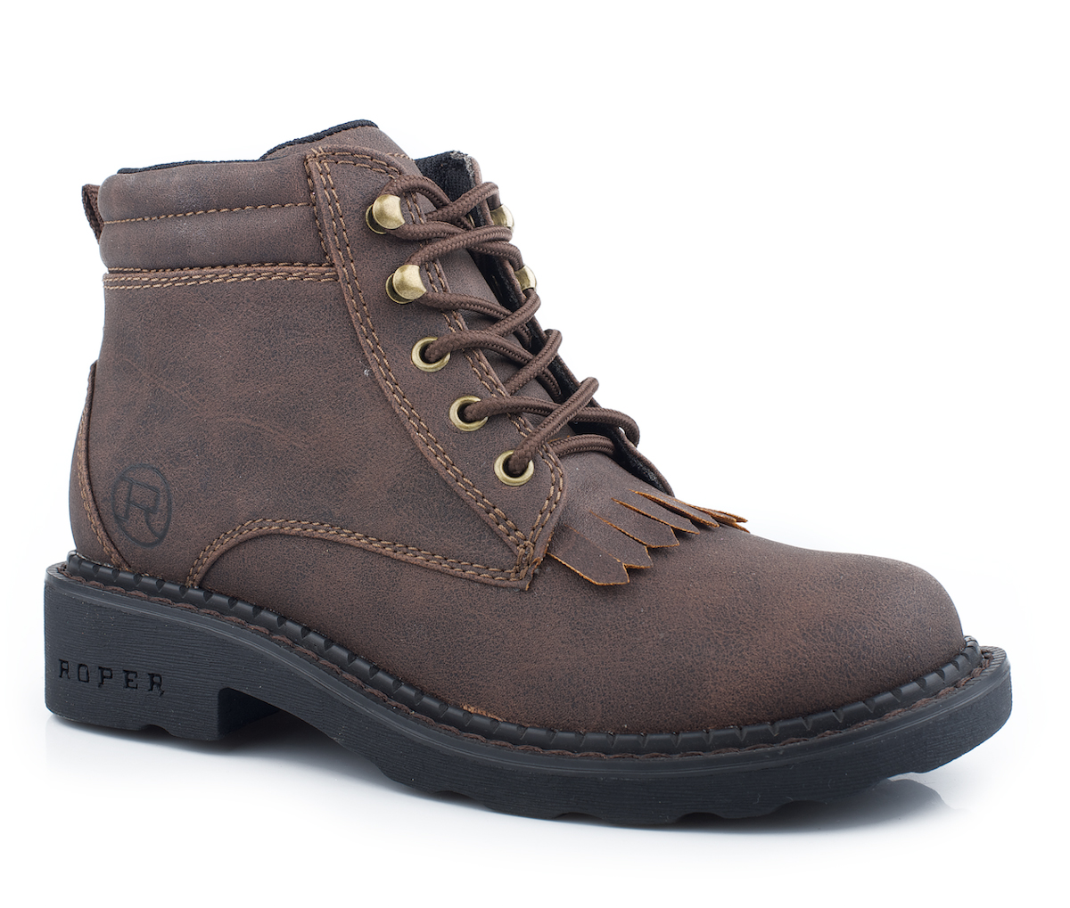 Roper Youth Boys Kiltie Lacer Riderlite3 Faux Leather Hiking Riding