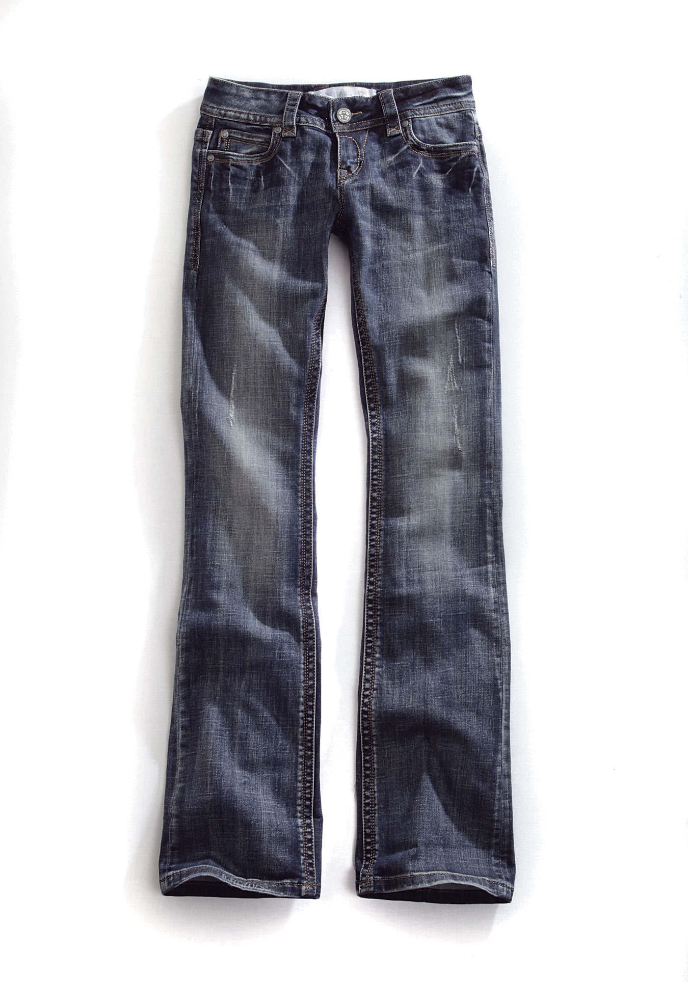 Tin Haul Womens Denim Blue Cotton Blend Boot Cut Dolly TH Embossed