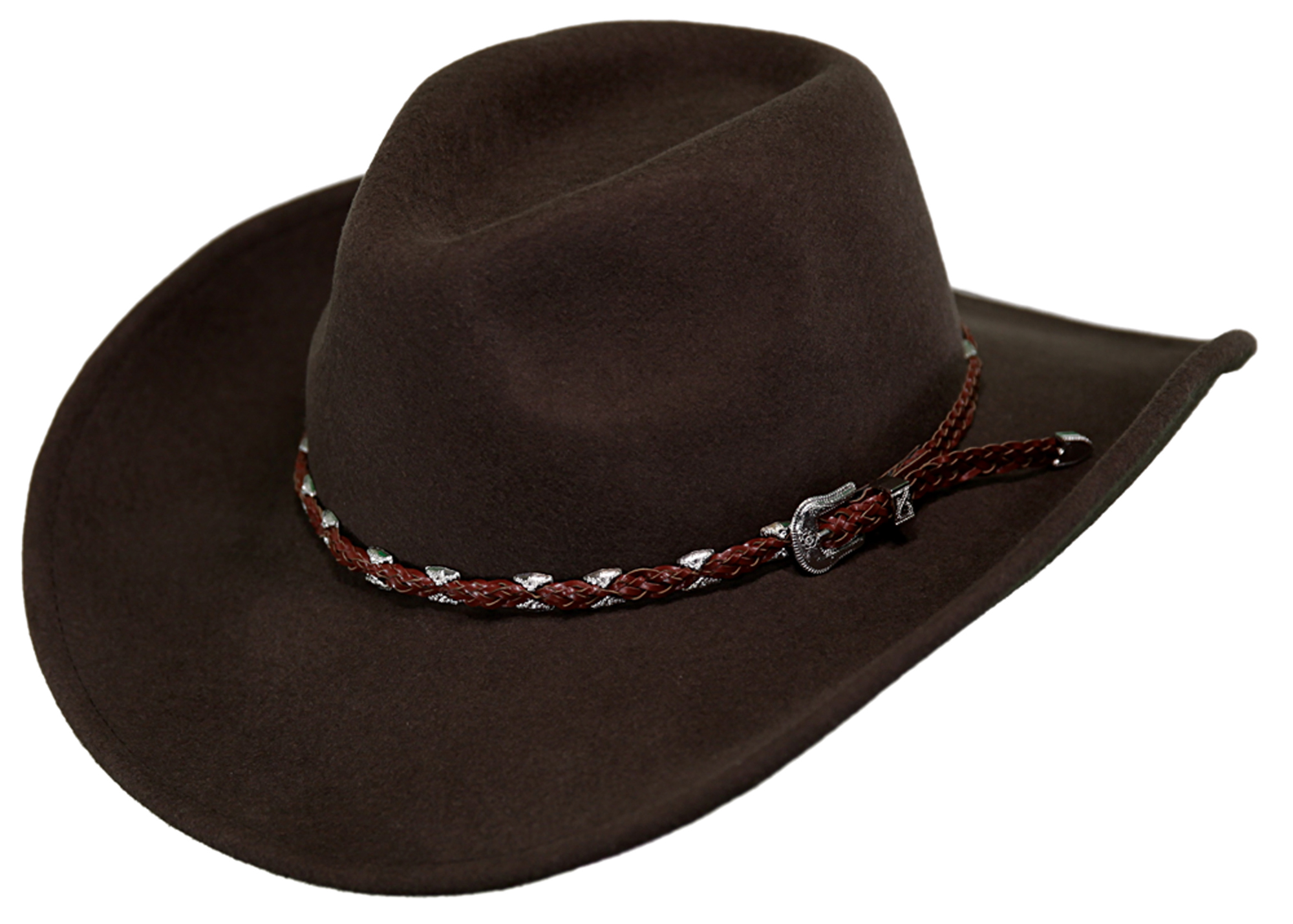 Outback Trading Co. Wallaby Mens Hat Brown Australian Wool UPF50 Leather