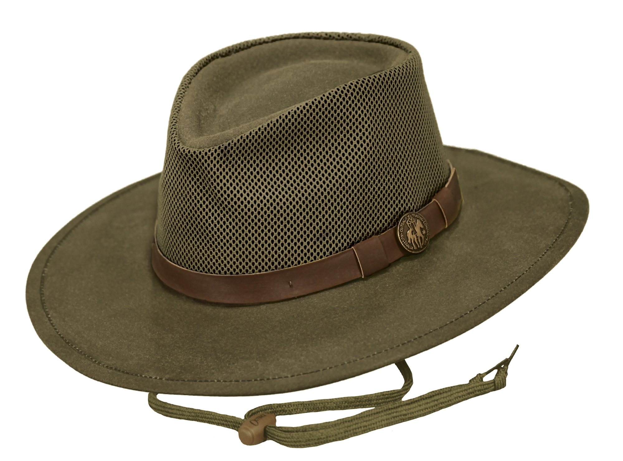 Outback Trading Co. Kodiak W/Mesh Mens Hat Sage Cotton Oilskin
